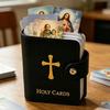 PU Leather Prayer Card Holder 40 Slots Mini Saints Cards Wallet Holy Card Booklet  Baptism Gift