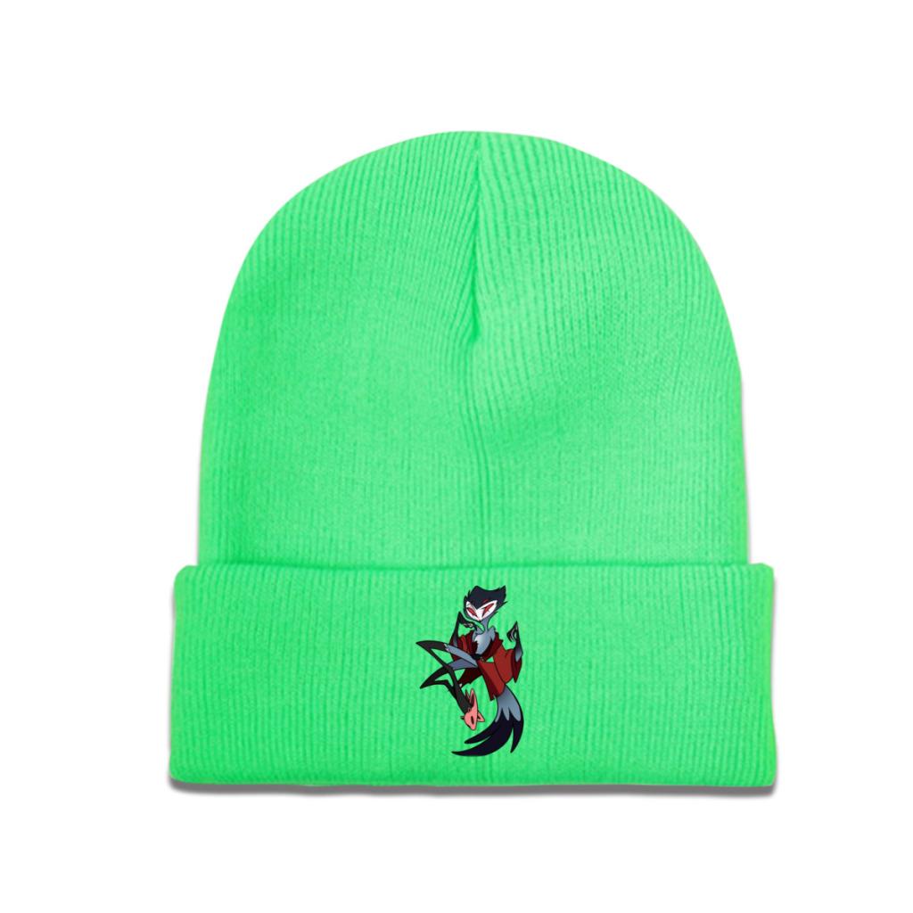 Helluva boss stolas octavia comédia bonés de malha femininos unissex gorros de inverno chapéus de inverno desenhos animados anime casual boné de melão