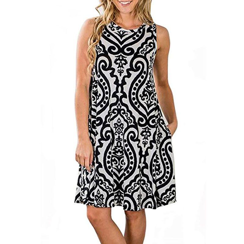 Zomer Boho Bloemen Tankjurk voor Dames Met Comfortabele Losse Pasvorm Voor Casual Stranduitjes