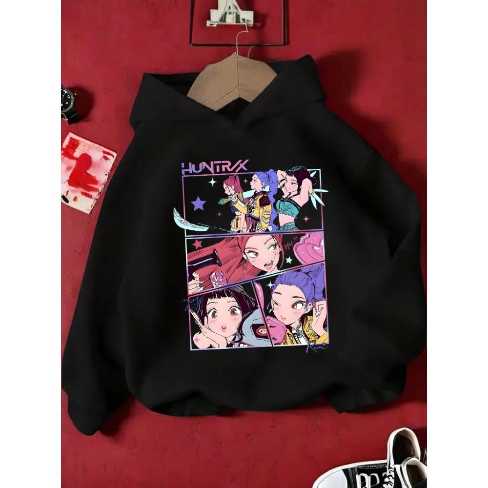 KPop Lovec démonů Rumi Roztomilá kreslená dívka Mikina Teplá Dětská Vlnová Móda Ležérní Top Pulovr pro Dívky