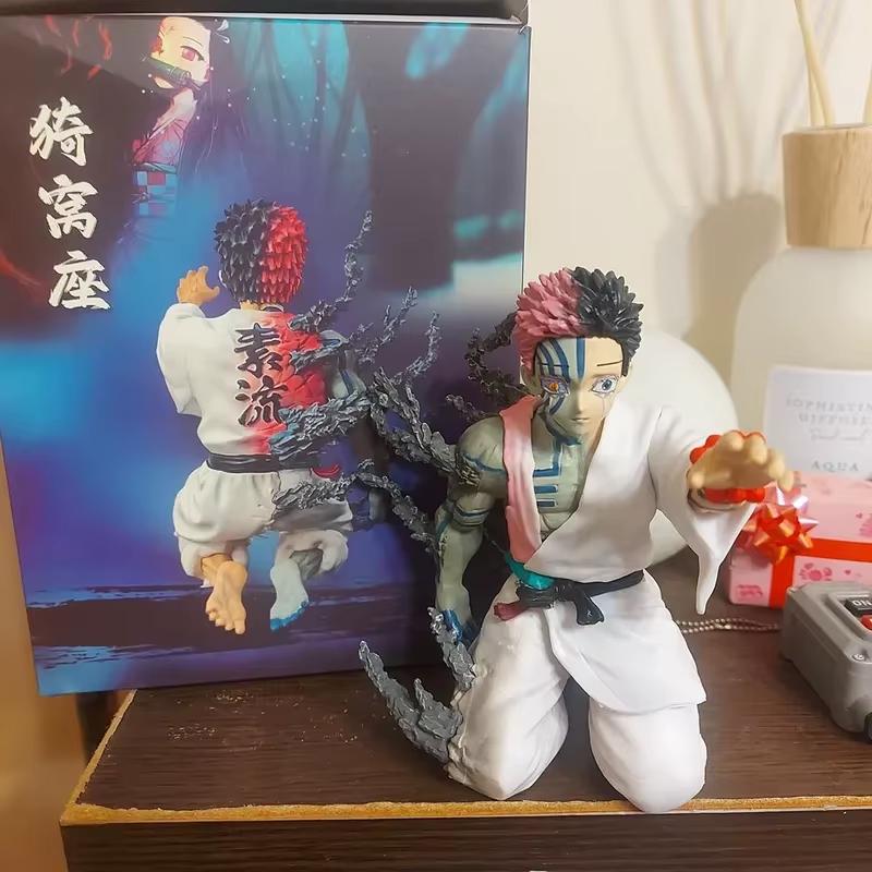 Repent Akaza Before Death Action Figure 6 Inch Genuine Bulk Defective Goods Anime Model Doll Birthday Gift For Fans