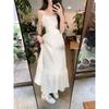 White Dress Women Sweet Ruffles Summer Sleeveless Princess Aesthetic A-line Sundress Holiday Leisure French Style Designed 2023