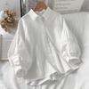 Women's Summer Design: Exquisitely Crafted Three-Quarter Sleeve Shirt Spring/Fall Solid Color Sweet Bubble Sleeve Top