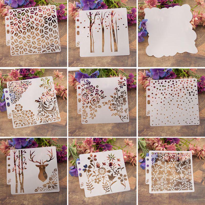 Flower Stencils Template Painting Scrapbooking Embossing Stamping Album Card DIY