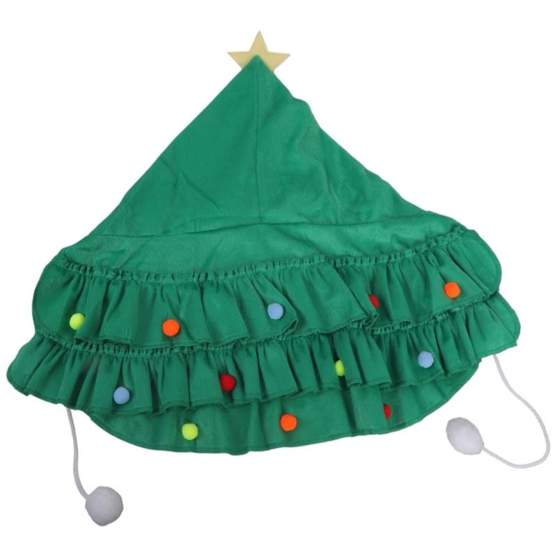 Cat Cloak Cape Christmas Tree for Small Medium Girl Dogs, Cat Wedding Costume Adjustable Cloak Cape