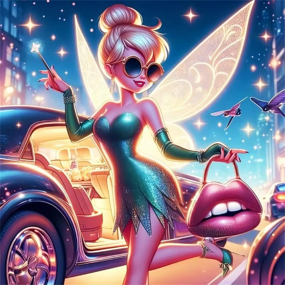 Disney Tinker Bell Fairy Collection Diamond Painting Full of Diamonds DIY Handmade Embroidery Art Cartoon Decorative Painting Kit