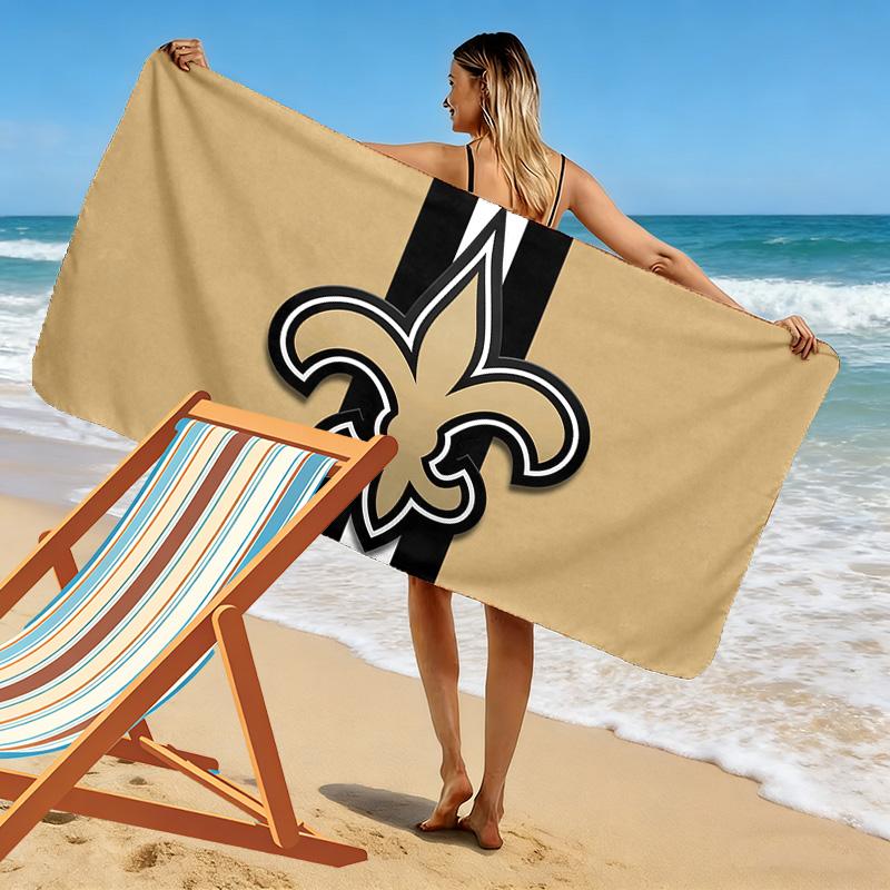 New Orleans Saints Print Beach Towel, Large Soft Quick Dry Towel for Beach Camping Swimming