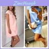 Stijlvolle Casual Jurk met Korte Mouwen, Ronde Hals en A-lijn Pasvorm in Vier Trendy Kleuren voor Jonge Vrouwen