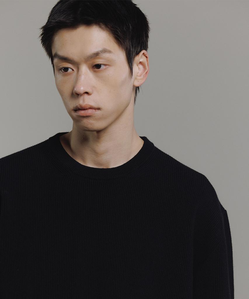 BLANKROOM All-Weather Crew Knit_Black