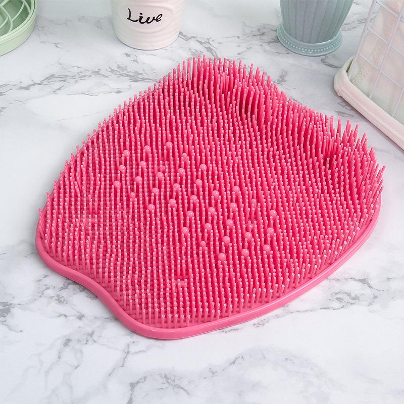Exfoliating Shower Massage Scraper Bathroom Non-slip Bath Mat Back Massage Brush Sucker Bath Massage Foot Exfoliating Brush Pad