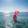 Inflatable Dive Flag Floats Highly Visible Scuba Diving Marker Buoy Quick Inflate Diver Below