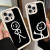 Phone Case for iPhone 17 Air 16E 15 16 Pro Max Funny Stickman Matchman Cover 14 Plus 13 12 Mini Soft Shell Silicone Fundas