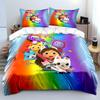 3-teiliges Cartoon G-Gabbys D-D0Llhouse Druck Bettwäsche-Set 1 Bettbezug 2 Kissenbezüge Für Erwachsene und Kinder Luxus Geschenk Vollgröße