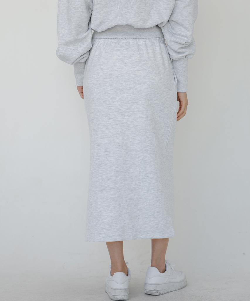 Super Studio Jupe Longue Sweat Femme Gris Blanc