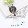 Elegante antike goldfarbene Damen-Perlenschmuck-Sets, lange Perlenohrringe, Harzkette, Brautbijoux