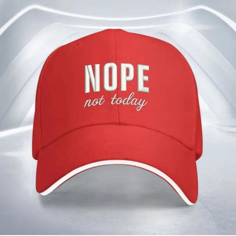 Nope Not Today Funny Slogan Baseball Cap Adjustable Polyester Casual Outdoor Unisex Adult Hat