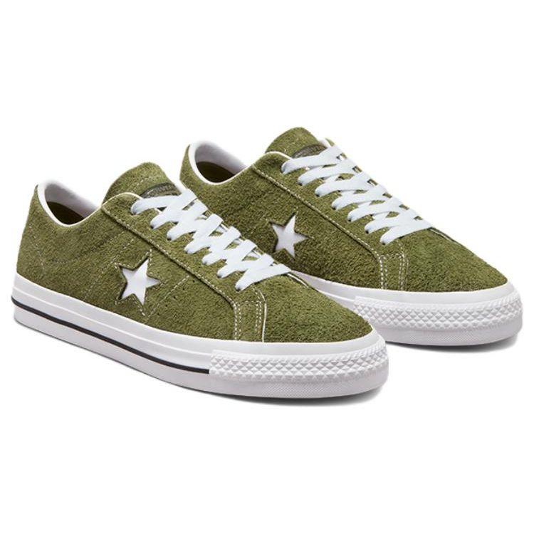 Converse One Star Pro Leather Casual Slip Resistant Lightweight Low Top Skate Shoes Unisex Sneaker Green A03219C