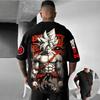 T-shirt Mode 3D Fleur Imprimé Wukong Dragon Ball 40e Anniversaire Anime Été Grande Taille Street Wear Neutre