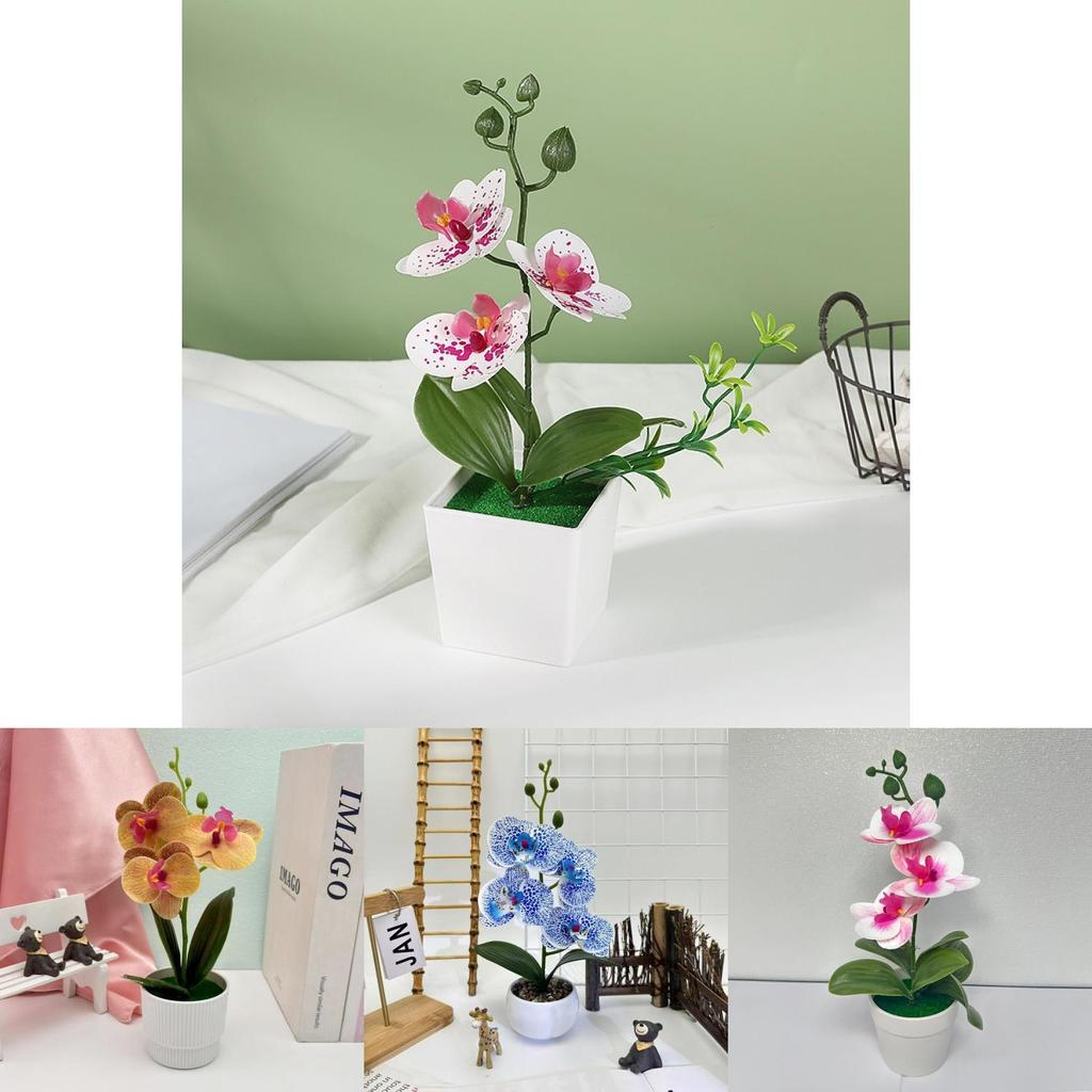 Vlinderorchidee Kunstplant Met 3D-print Voor Huisdecoratie En Fotografie-rekwisieten