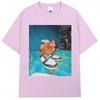 Funny Dripped Out Chicken Meme Print Tshirts Humor Chicken with Shoes Unisex Unisex T Shirt Creativity Popular Loose Cotton Tshirt