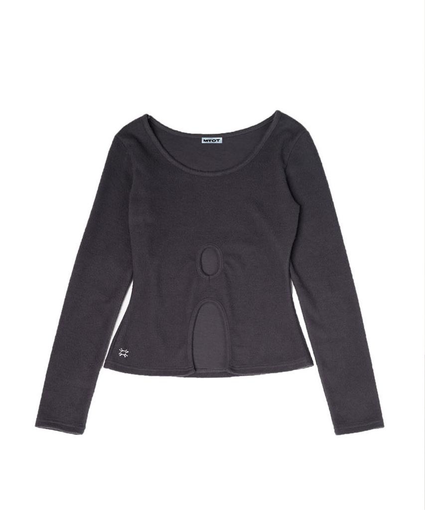 MTOT Hole Detail Jersey Top (Charcoal)
