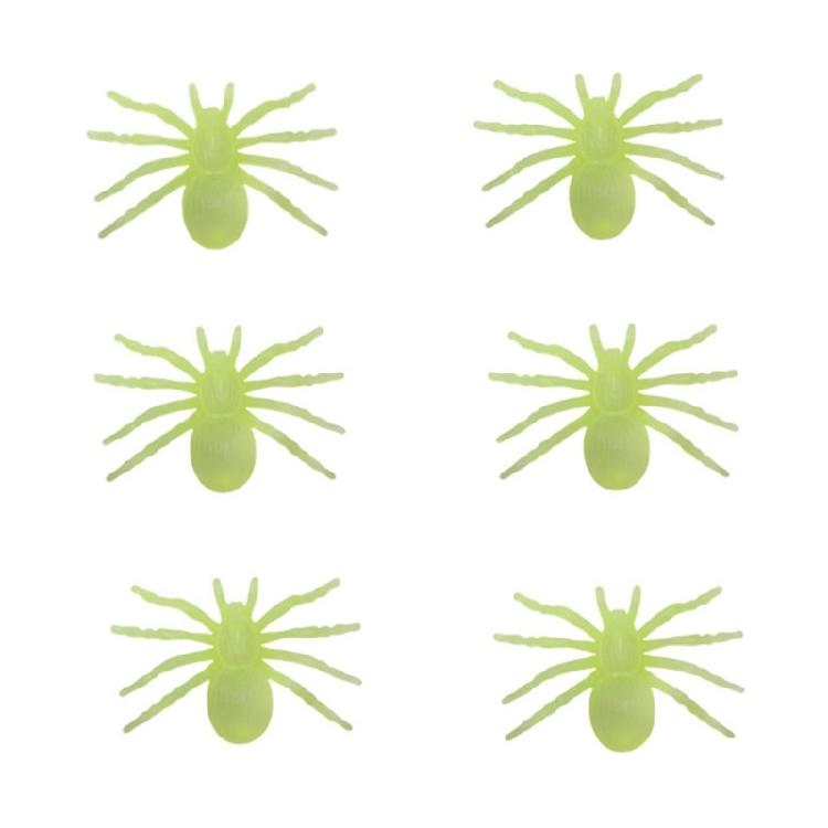 6Pcs Grisly Halloween Noctilucent Spiders Ornament Supply for Creative Crafting