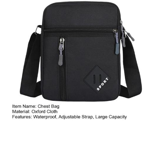 Pánská taška přes rameno Nastavitelný popruh Velká kapacita Sling Pack Více kapes Voděodolná Crossbody Taška přes rameno Aktovka Kabelka pro venkovní použití