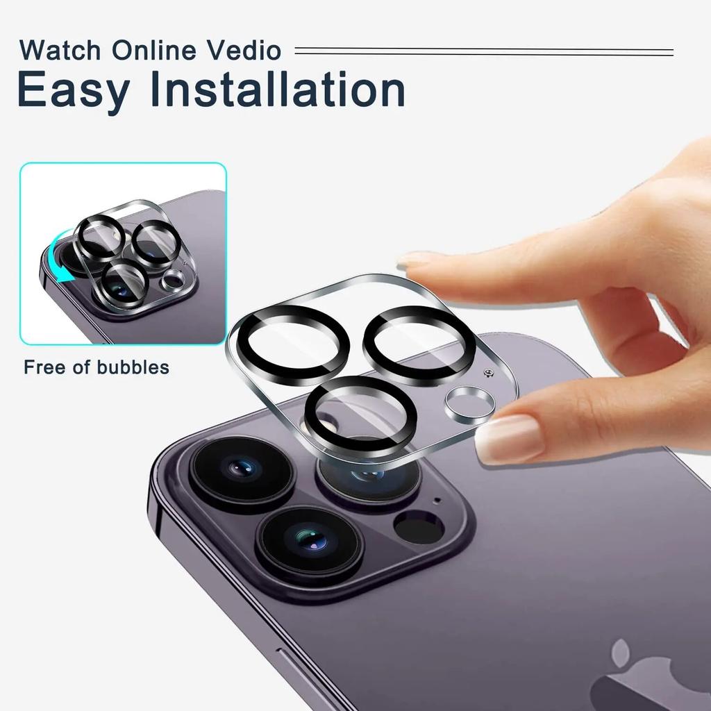 4Pcs Full Cover Protective Glass For iPhone 11 12 13 15 Pro Max Camera Protector For iPhone 13 14 Mini Ultra HD Not Affect Night
