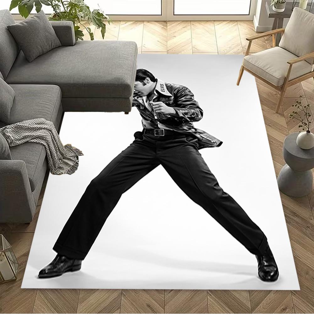 Elvis Presley Performance Floor Rug Office Rug Perfect for Study Room Game Room Decorate Room Foyer Anti-slip Rug Decorate Offices