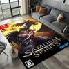 Retro Spiel Samurai Spirits Shodown Haohmaru Cartoon Teppich für Wohnzimmer Schlafzimmer Zuhause Sofa Dekoration, Rutschfeste Bodenmatte