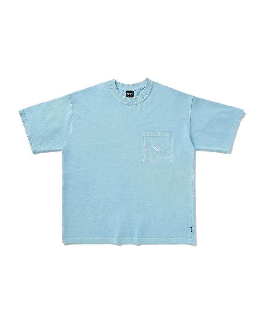 Peullukeu Slam Logo Pigment Pocket Short Sleeve T-Shirt Sky Fst401