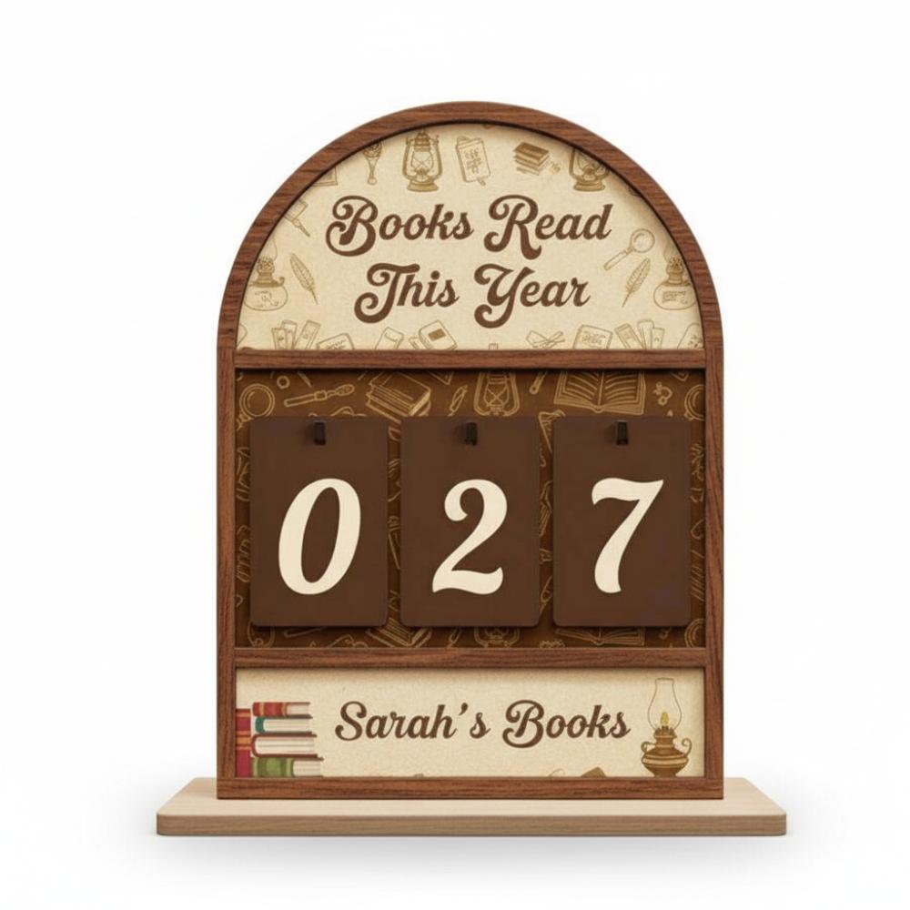 Wooden Books Read Tracker Standing Portable Reading Tracker Signage Book Lovers Gift Craftwork Reading Counter