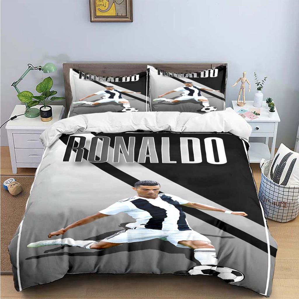 Fashionfootball Star R-Ronaldo Printing Bedding Set Duvet Cover Comforter Bed Youth Kids Girl Boys Luxury Birthday Gift
