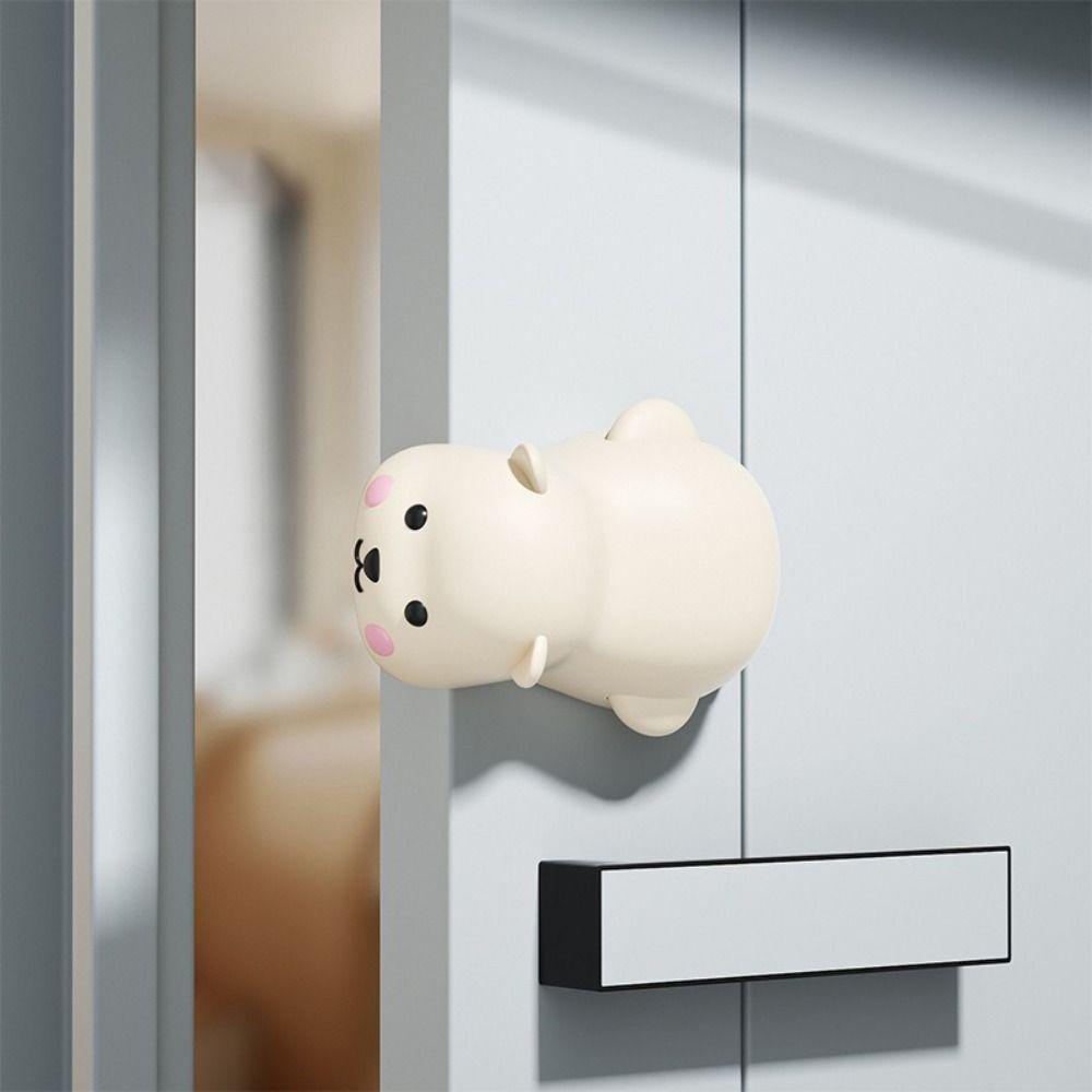 Silicone Door Stopper Windproof Function Cartoon Animal Anti Pinch Guard Hand Buffer Automatic Closing Prevention