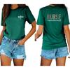 Casual and Fashionable Nurse Printed Loose Round Neck Short Sleeved Women's T-shirts