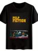 Men's Vintage Crime Thriller Movie T-Shirt Pulp Fiction Print Short Sleeve Tee Iconic Film for Casual Summer Wear Durable Shirt
