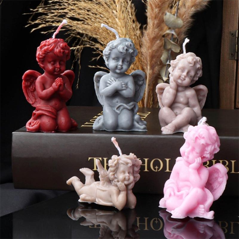 Angel Candle Silicone Mold Handmade Winged Angel Scented Candle Mold DIY Cake Chocolate Soap Mold Candle Making Resin