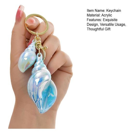 Acrylic Conch Keychain Pendant Bag Backpack Ornament Stylish Beach Shells Keyring Gift
