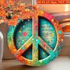 1pc Round Metal Tin Sign Wall Art, 8x8 Inch Aluminum Splatter Decor, Abstract Design, Weather Resistant Indoor