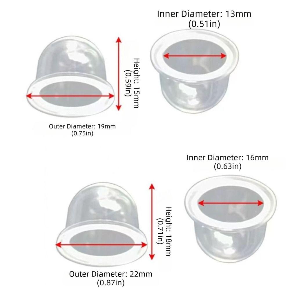 22mm Carburetor Primer Bulb 19mm PVC Material Fuel Primer Bulb Clear Bubble Carburetor Spare Parts Universal Primer Bulb Blower