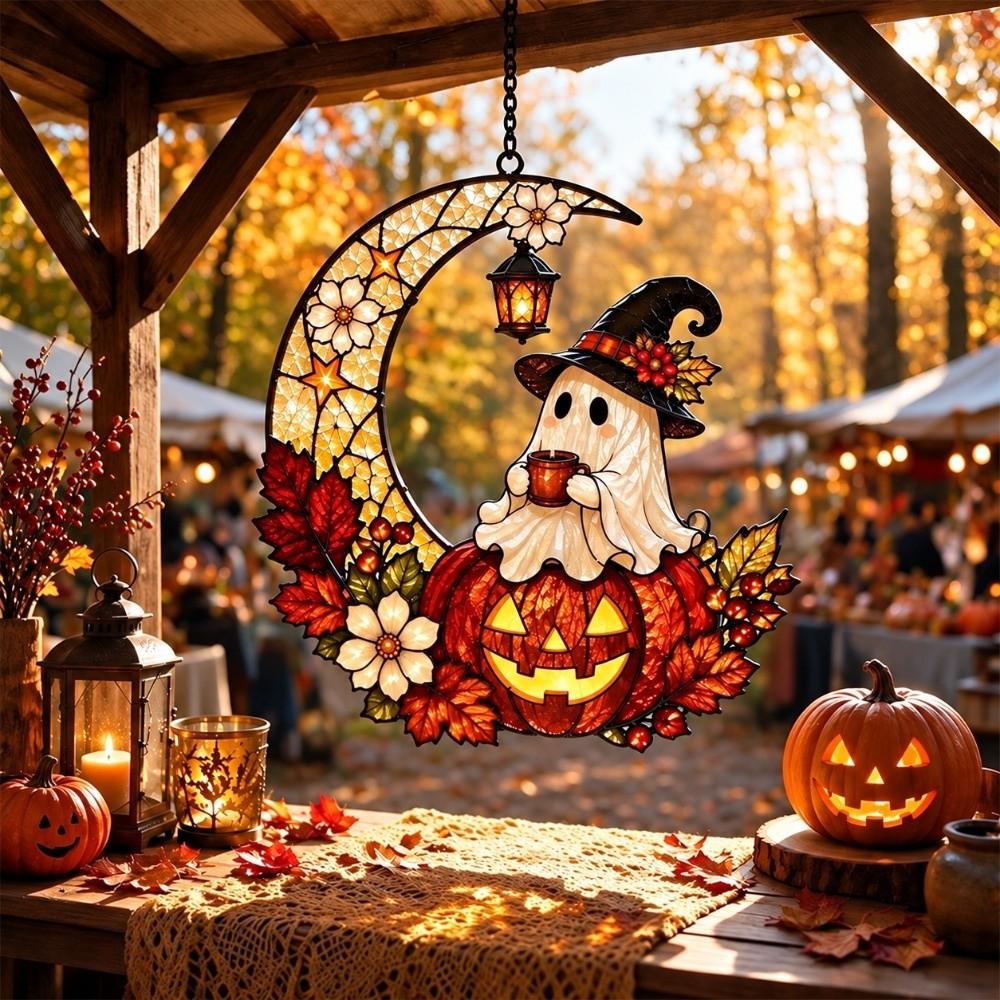Hanging Halloween Suncatcher 2D Flat Window Hanging Ornament New Acrylic Ghost Pendant Fall Decor