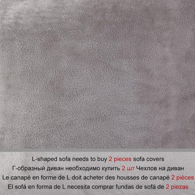 Thick Plush L Shaped Sofa Cover Living Room Corner Couch Slipcover Sectional Stretch Elastic Sofa Cover Canap Chaise Longue