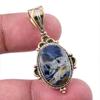 Natural Pietersite Gemstone 925 Solid Sterling Silver TwoTone Pendant 1.50" F4c38