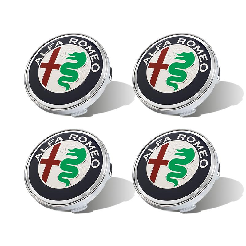 JPYAX1 4Pcs Car Emblem Wheel Hub Center Cover Car Accessories For Alfa Romeo Giulietta 159 Mito Giulia Stelvio 147 156 Tonale Brera