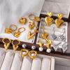 Love Hollow Inlaid Imitation Pearl Earrings Stainless Steel Niche Cold Wind High-end Earrings Women