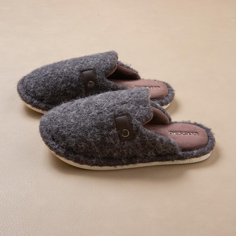 New Home Thermal and Fleece Home Slippers Thick-bottomed Plush Autumn and Winter Cotton Slippers, High-end Non-slip Winter Outer Wear