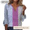 Women's Fashion Casual Long Sleeve V Neck Blouses & Shirts