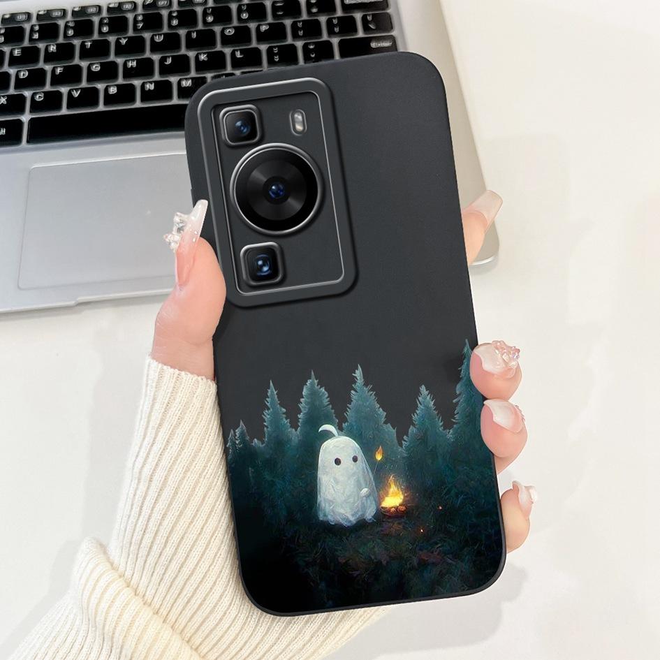 For Huawei P60 Pro Case MNA-LX9 Shockproof Cover Cute Cartoon Square Lens Protection Bumper For Huawei P60 Art P 60 P60Pro Funda