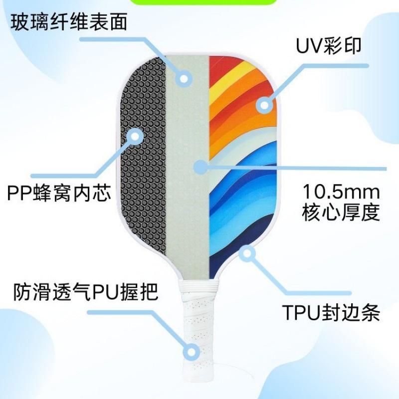 Glass Fiber Pickleball Paddle Set Beginners Recreational Players 2 Paddles 4 Balls Carry Bag Colorful