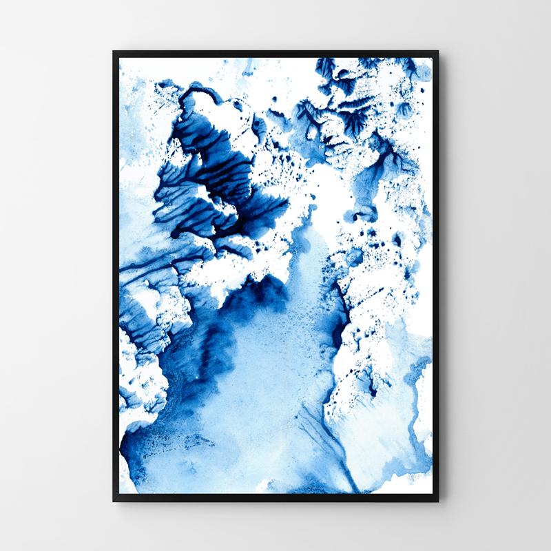 Blue Wave Abstract Poster